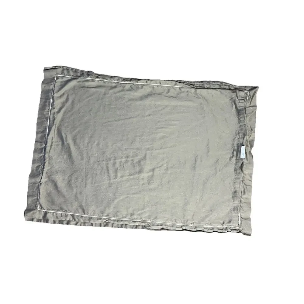 Pair Restoration Hardware Shams Pillowcases Cotton Green Gray Brown King Size 2